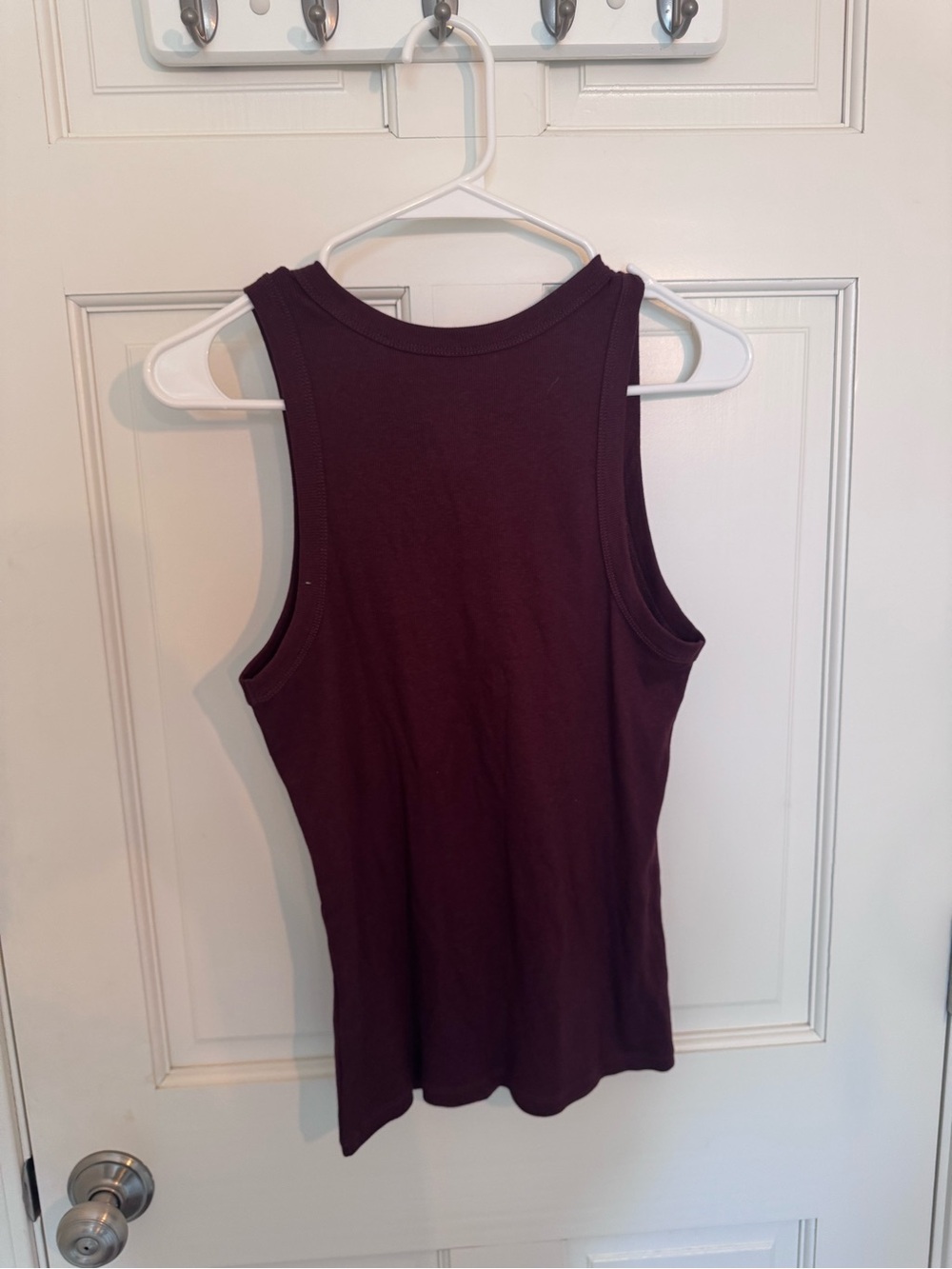 a new day Burgundy Ribbed Racerback Tank Top - Picture 3 of 5